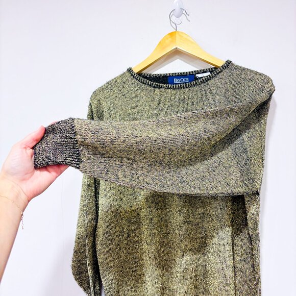BAY CLUB – Vintage metallic knit sweater | Shimmery gold tone | Medium * - Picture 6 of 7